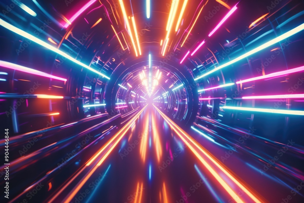 A vibrant and bright tunnel filled with many colors, ideal for backgrounds or designs where you need a pop of color A vibrant and bright tunnel filled with many colors, ideal for backgrounds or designs where you need a pop of color
