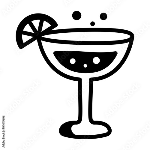 A doodle style icon of daiquiri cocktail