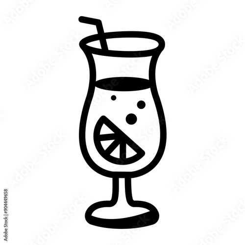 A hand drawn icon of spritz cocktail  