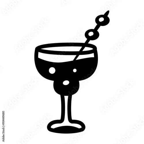 A glyph style icon of martini cocktail