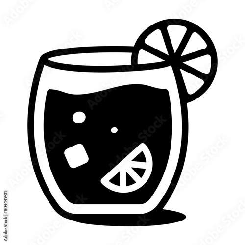A glyph style icon of paloma cocktail 