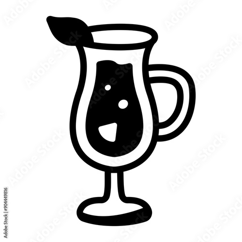 An icon of stormy cocktail in doodle style 