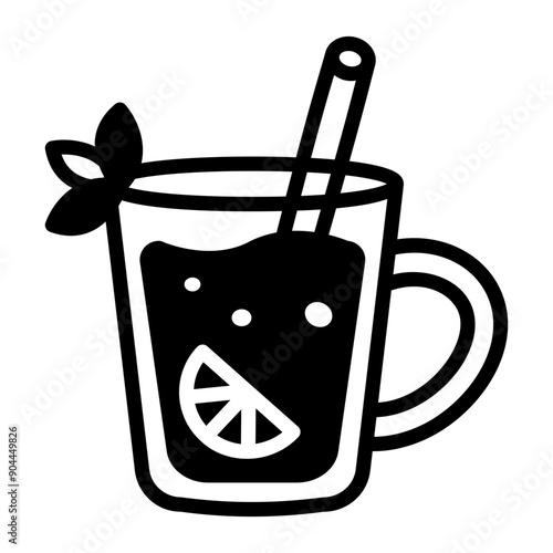 A hand drawn icon of gluhwein glass 