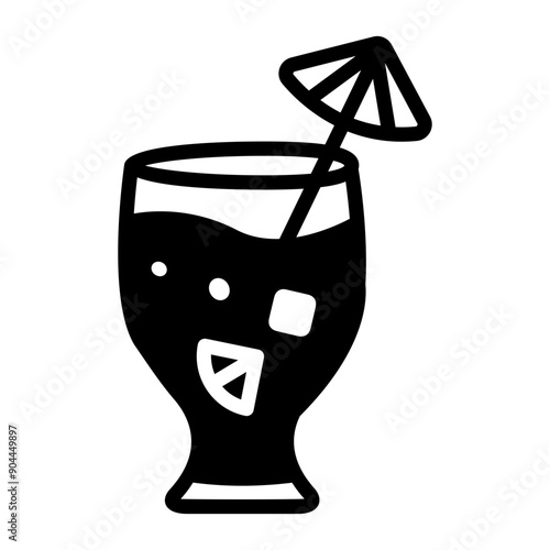 A glyph style icon of mai tai 