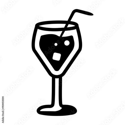 Amaretto sour icon designed in glyph style 