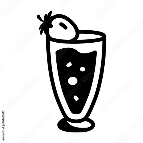 Strawberry daiquiri icon in glyph style 