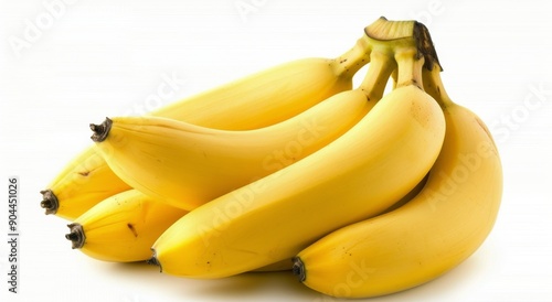 Fresh Yellow Bananas Displayed Against A Clean White Background
