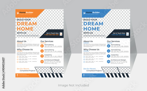 Modern Professional Construction Flyer Design Layout.