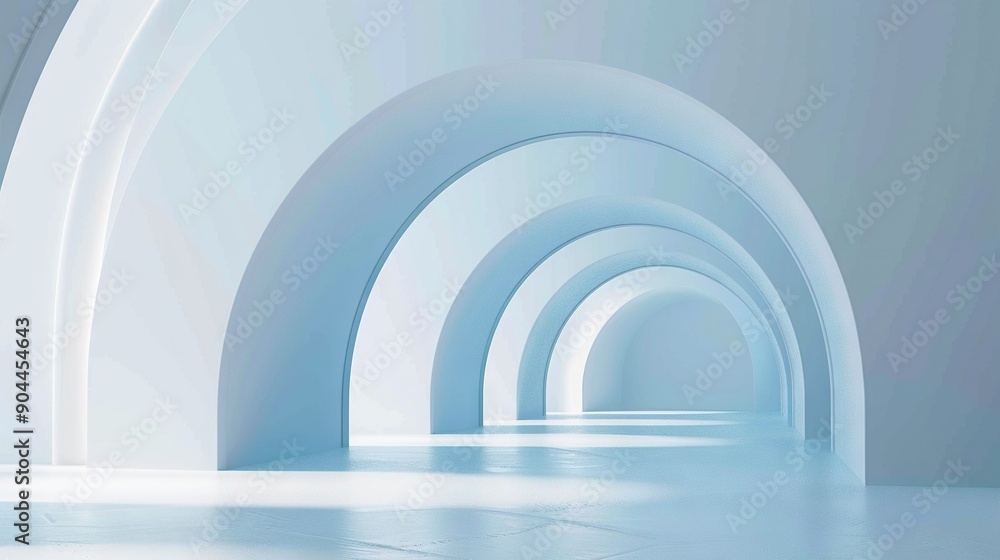 Obraz premium A white tunnel photo with illumination from both ends