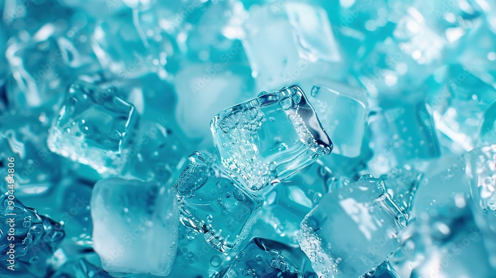 A stack of ice cubes atop another stack of ice cubes resting on a table A stack of ice cubes atop another stack of ice cubes resting on a table