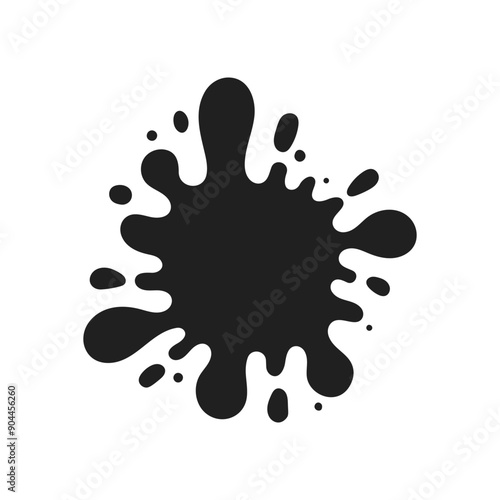 Black ink splatter vector illustration, perfect for use in graphic design, as a decorative element, or for adding a dynamic touch to digital artwork.