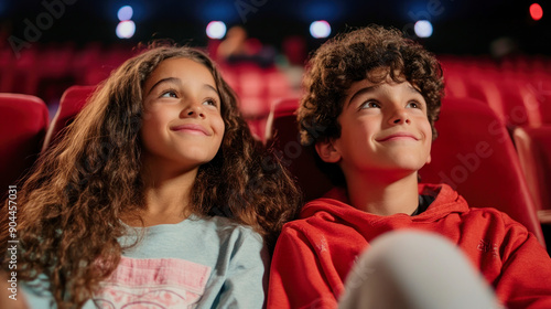 first date of a teenager couple in cinema
