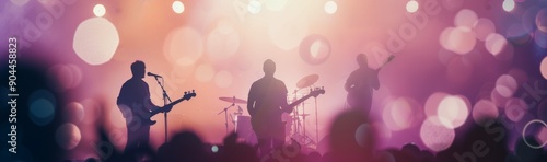 Live Band Performance With Colorful Lights at Night