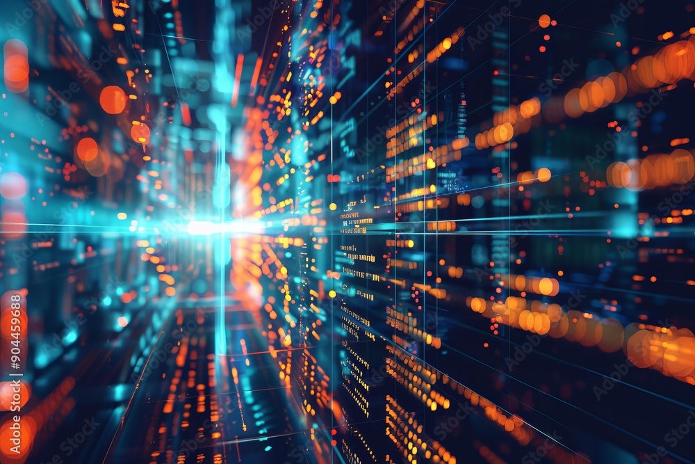 Abstract representation of data flowing through cyberspace, symbolizing the fast paced world of information technology Abstract representation of data flowing through cyberspace, symbolizing the fast paced world of information technology