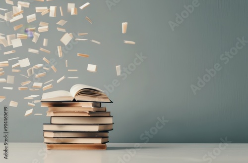 Books Falling From a Stack in a Library During Daylight