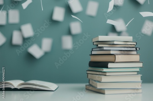 Books Falling From a Stack in a Library During Daylight