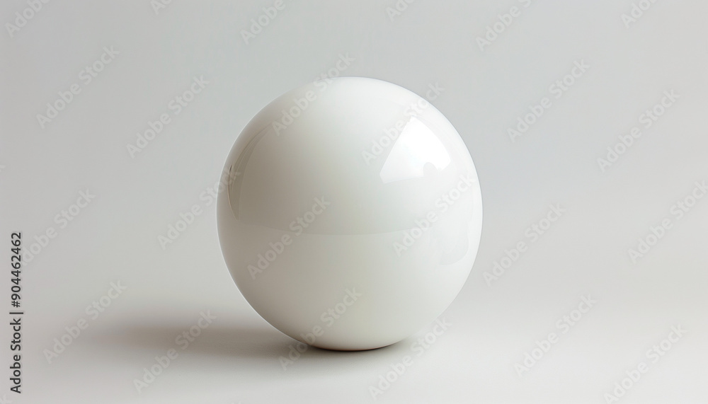 Minimalist photograph of a highly polished white sphere against a plain grey background, creating a modern and elegant visual aesthetic. Minimalist photograph of a highly polished white sphere against a plain grey background, creating a modern and elegant visual aesthetic.