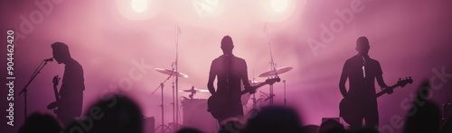 Live Band Performance With Colorful Lights at Night