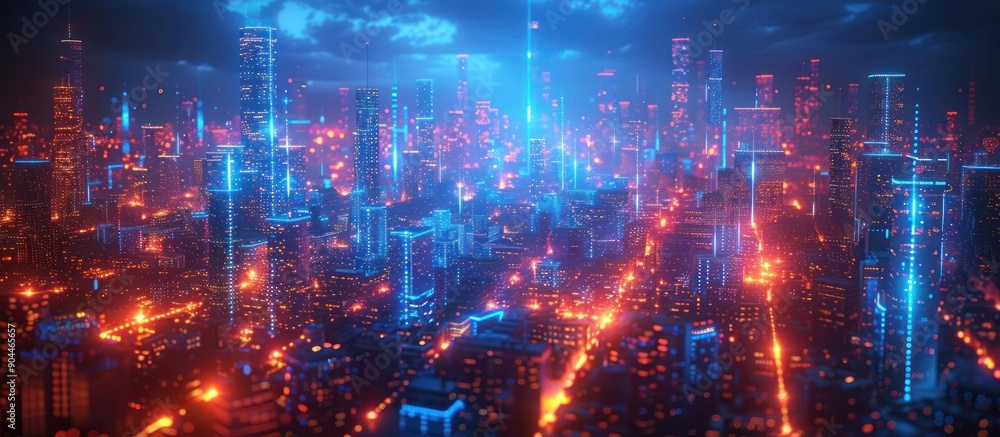 Futuristic Cityscape with Neon Lights Futuristic Cityscape with Neon Lights