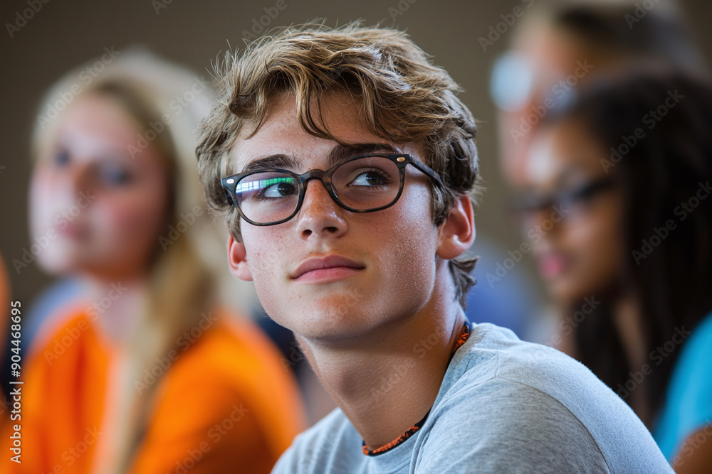 Photograph of Students in a Classroom Discussion: Students engaging in a lively discussion in class. Photograph of Students in a Classroom Discussion: Students engaging in a lively discussion in class.