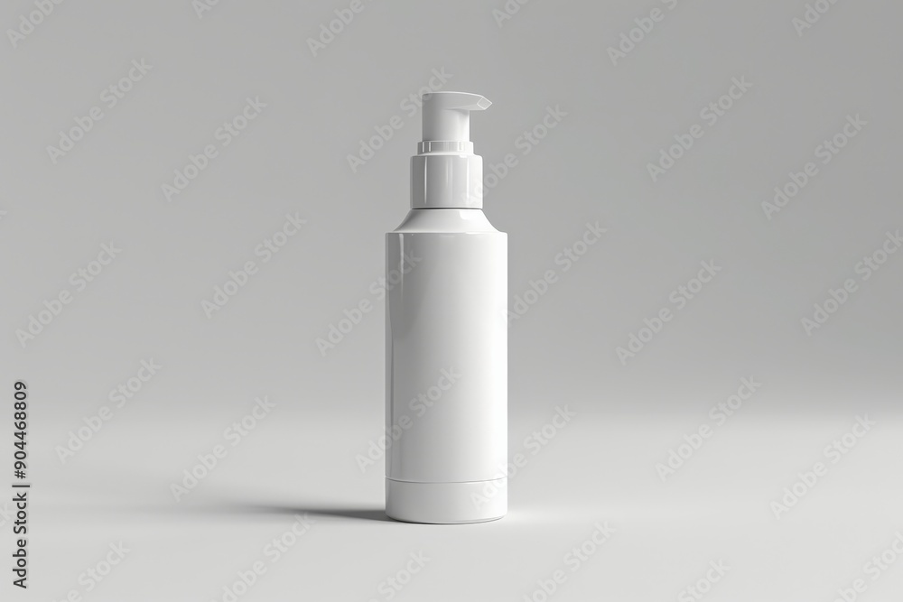 A white pump bottle with a sleek modern design is shown in a well-lit space, emphasizing the clean lines and high-quality finish of the minimalist container, perfect for skincare products. A white pump bottle with a sleek modern design is shown in a well-lit space, emphasizing the clean lines and high-quality finish of the minimalist container, perfect for skincare products.