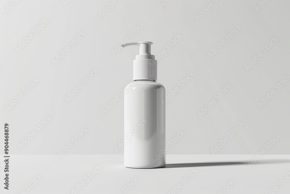 This image showcases a centrally placed white plastic pump bottle, bathed in clean and soft light. The bottle’s design is simple and elegant, perfect for highlighting product detail. This image showcases a centrally placed white plastic pump bottle, bathed in clean and soft light. The bottle’s design is simple and elegant, perfect for highlighting product detail.