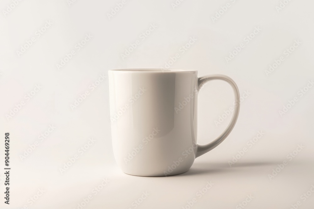 A simple yet elegant image of a glossy white mug with a handle, placed against a light background. The mug's smooth finish and classic design make it a timeless piece. A simple yet elegant image of a glossy white mug with a handle, placed against a light background. The mug's smooth finish and classic design make it a timeless piece.