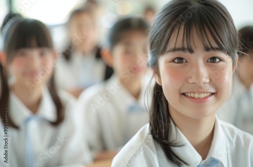 Smiling Student in Classroom During Morning Session With Peers in Background