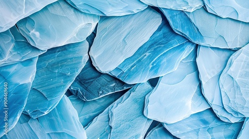 Wallpaper Mural   A close-up of a blue wall formed from iceberg-like ice chunks, resembling icebergs Torontodigital.ca