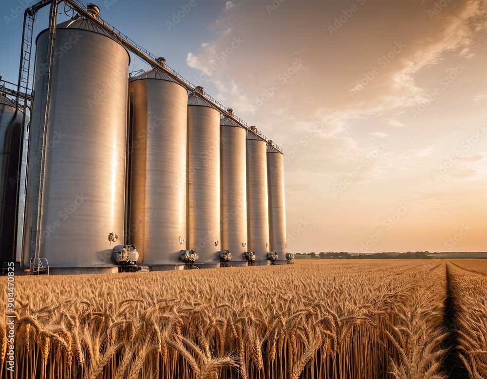 agro silos granary elevator with seeds cleaning line on agro-processing ...