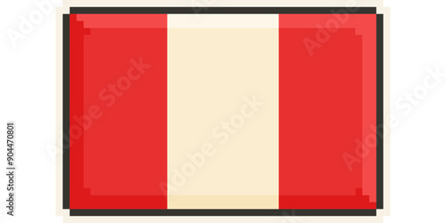  Peru, America and the Caribbean flag, Pixel Art, Retro 8 bit game style