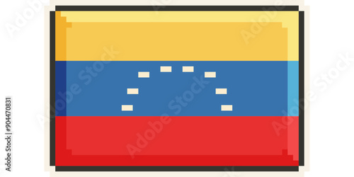 Venezuela, America and the Caribbean flag, Pixel Art, Retro 8 bit game style