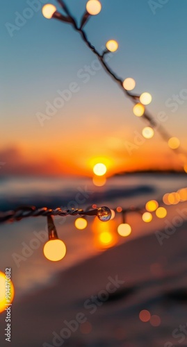 Romantic Sunset Dinner With Candles on the Beach