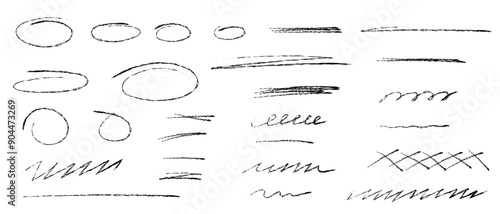 Textured lines for emphasis. Chalk marks and scribbles. Hand-drawn strokes