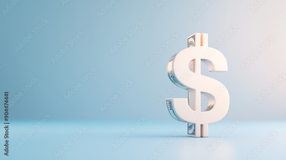 Dollar Symbol on Blue Background - Business and Finance Currency Illustration, Economy Banking and Market Wealth Concept Photo Dollar Symbol on Blue Background - Business and Finance Currency Illustration, Economy Banking and Market Wealth Concept Photo
