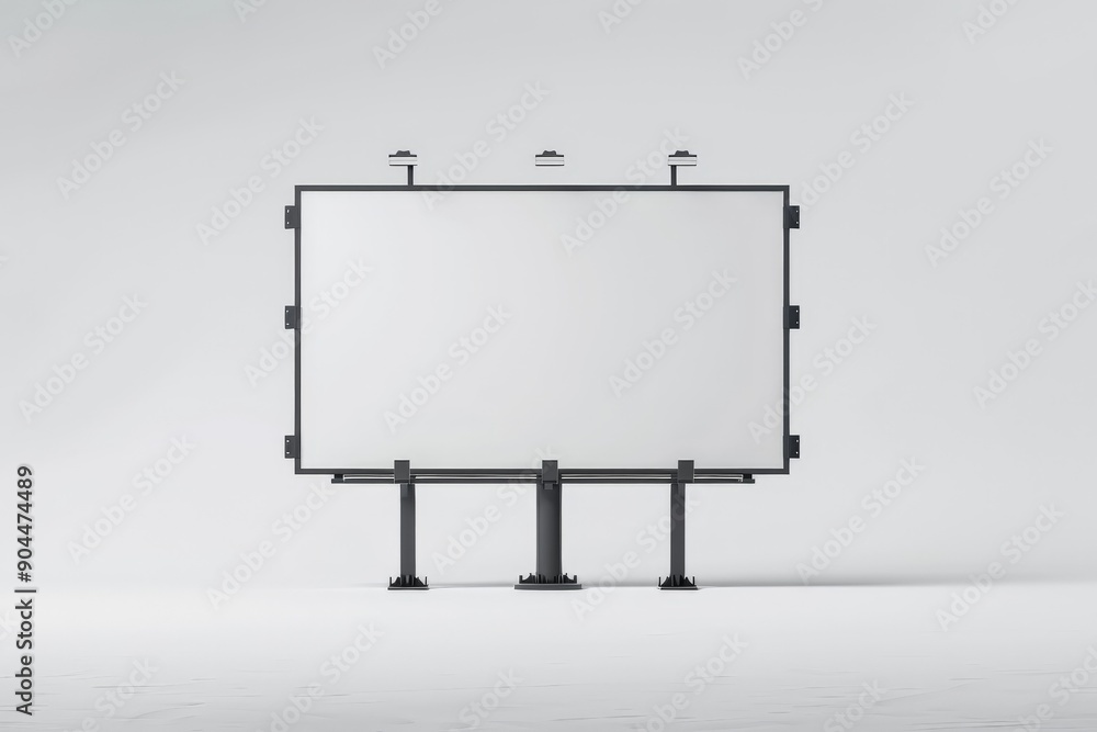 Obraz premium This image showcases a large blank billboard, perfect for adding advertising content, set against a plain background with ample space for text or graphics.