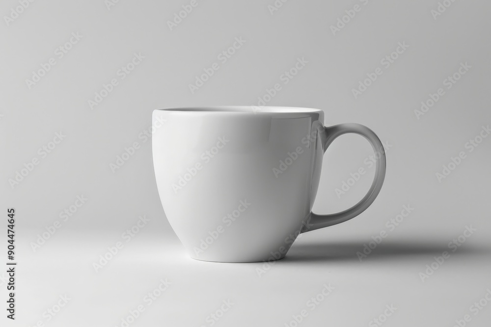 This image showcases a close-up view of a simple white ceramic coffee cup placed against a plain white background, emphasizing its minimalist design. This image showcases a close-up view of a simple white ceramic coffee cup placed against a plain white background, emphasizing its minimalist design.