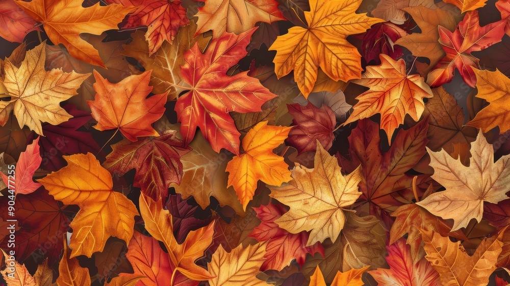 Autumn Leaves Pattern, Orange, Red, Brown, Gold, Fall Colors, Leaf Pattern Autumn Leaves Pattern, Orange, Red, Brown, Gold, Fall Colors, Leaf Pattern