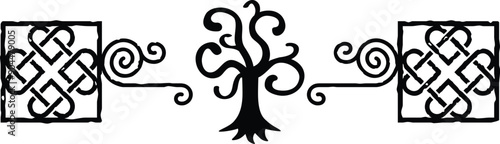 Celtic Knot Header - Square Ends - Tree Silhouette