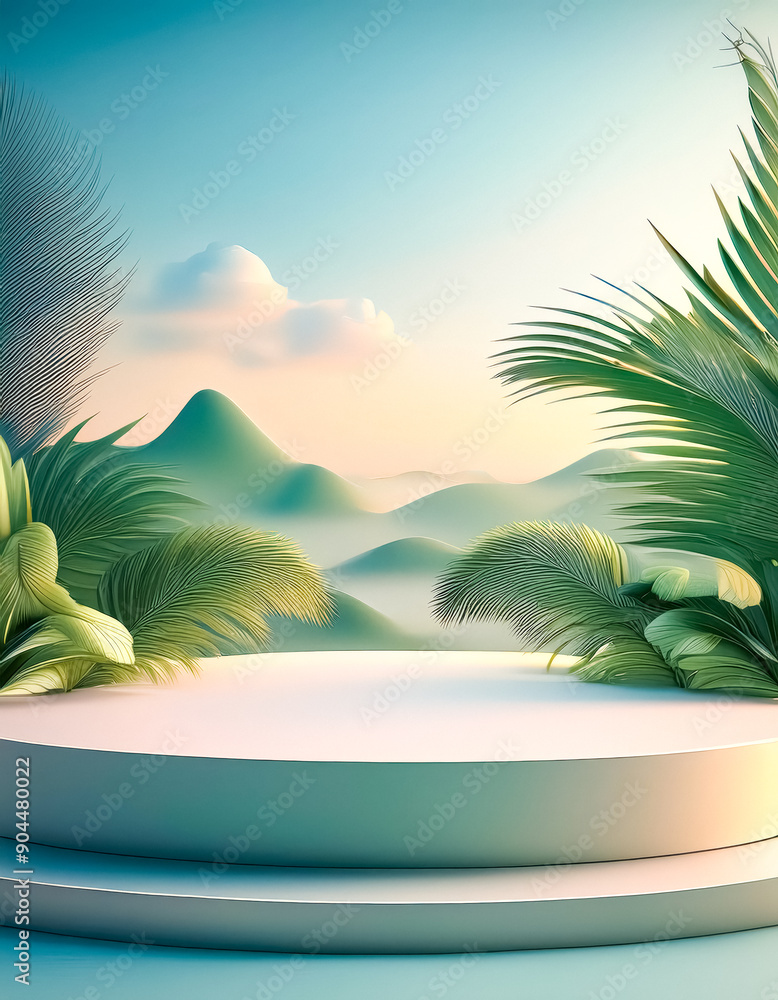 Minimalist Tropical Product Display Minimalist Tropical Product Display
