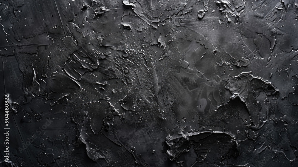 Fototapeta premium Close-up shot of a black wall with peeling paint, great for use in interior design or architecture settings