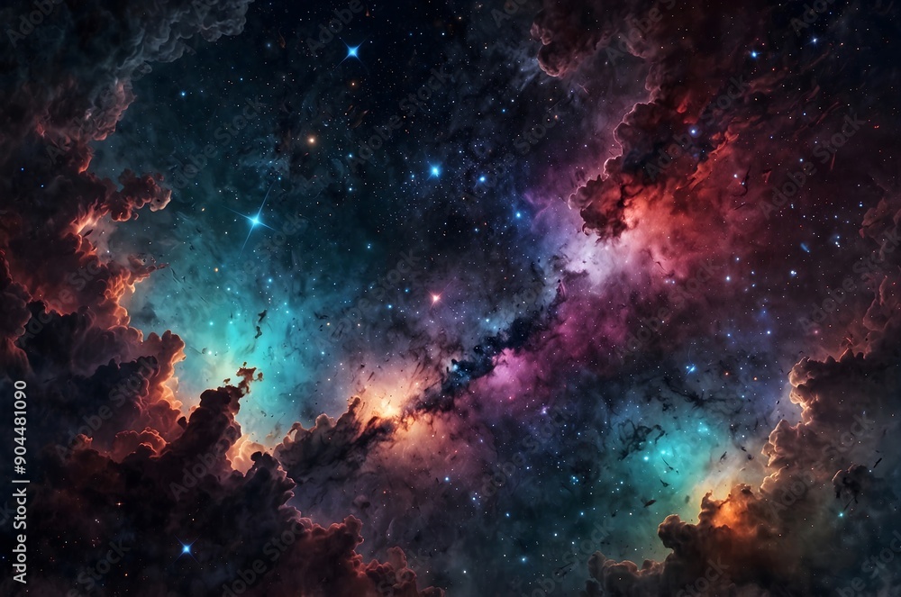 Fototapeta premium A new galaxy. A beautiful image of a galaxy with a starry sky.