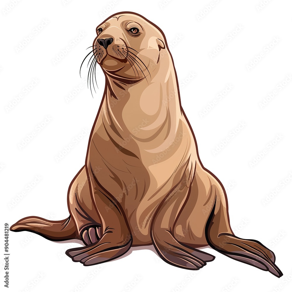 Obraz premium Sea Lion Classic fashion cartoon isolated whitebackground