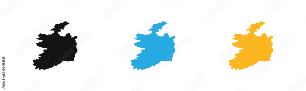 Ireland map icon outline collection or set in black and white Ireland map icon outline collection or set in black and white
