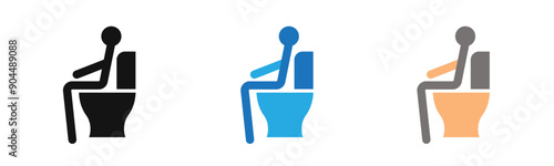 Rest room icon outline collection or set  in black and white