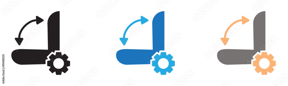 Car seat adjustment icon outline collection or set in black and white Car seat adjustment icon outline collection or set in black and white