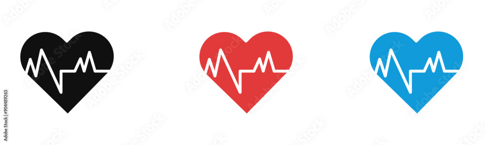 cardiogram icon outline collection or set in black and white cardiogram icon outline collection or set in black and white