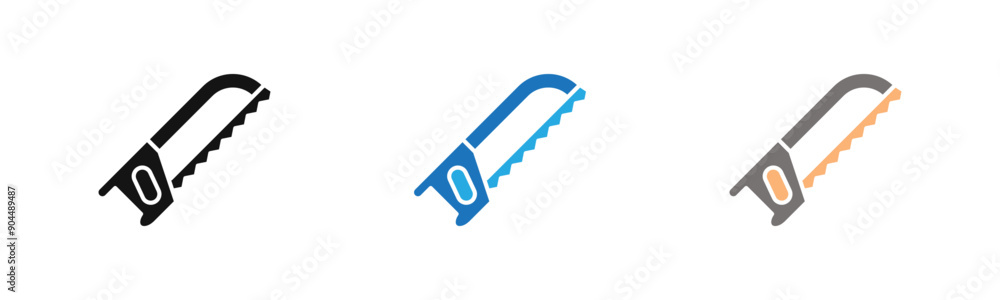 hacksaw icon outline collection or set in black and white hacksaw icon outline collection or set in black and white