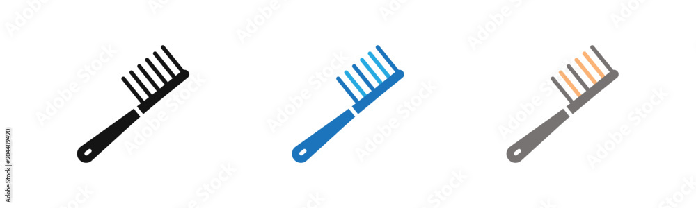 Hair comb icon outline collection or set in black and white Hair comb icon outline collection or set in black and white
