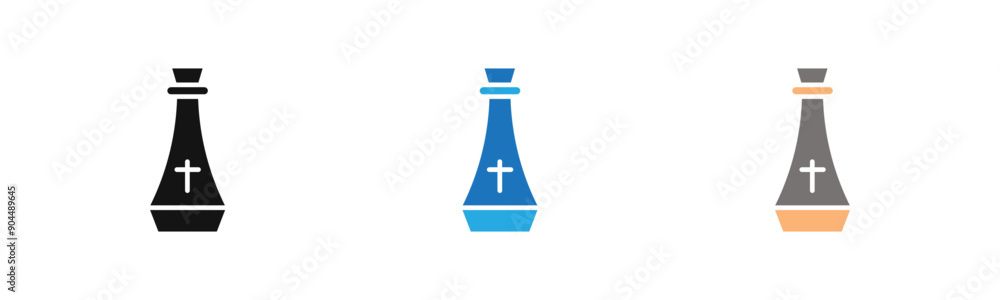 holy water bottle icon outline collection or set in black and white holy water bottle icon outline collection or set in black and white